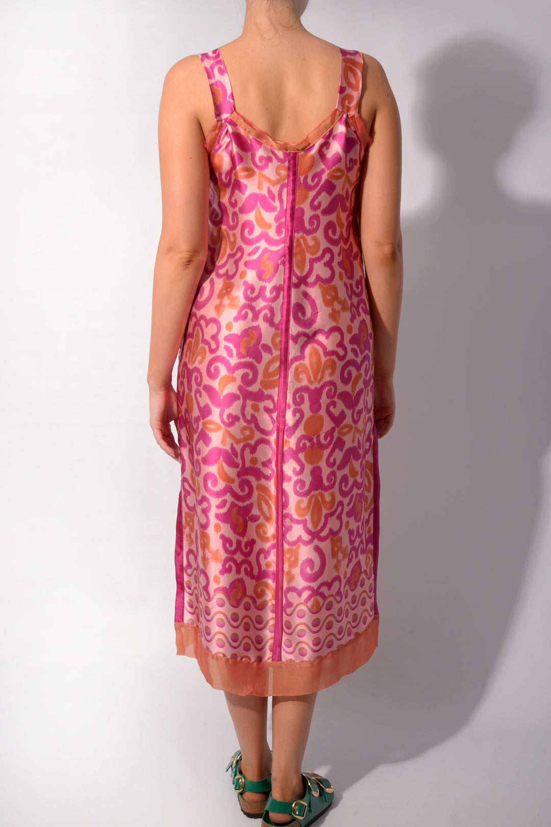 Silk Satin Print Slip Dress
